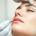 Botox Behandlung in progress, highlighting a qualified practitioner administering the treatment gently.