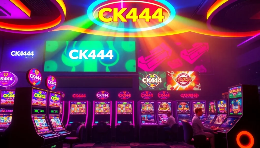 CK 444 online gaming platform showing jackpots, slot games, and live casino action with modern, engaging visuals accessible for players in Bangladesh.
