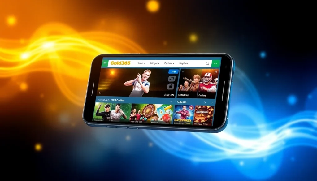 Gold365 app in action on a smartphone, showcasing sports betting and casino games for secure, fast gambling experience accessible anywhere.