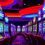 PG333 online slot machine with bright lights and coins, engaging gameplay, capturing excitement for players.