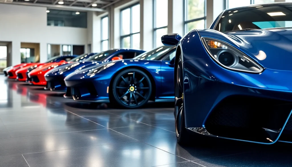 Auto sportive usate showcased in a luxury dealership, highlighting performance and elegance for