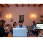 Join a lively Greek chatroom with users connecting online for friendships and fun in a modern
