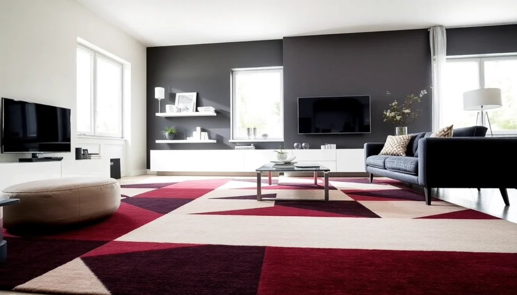 Beautiful Tappeti moderni Milano displayed in a stylish living room setting with intricate