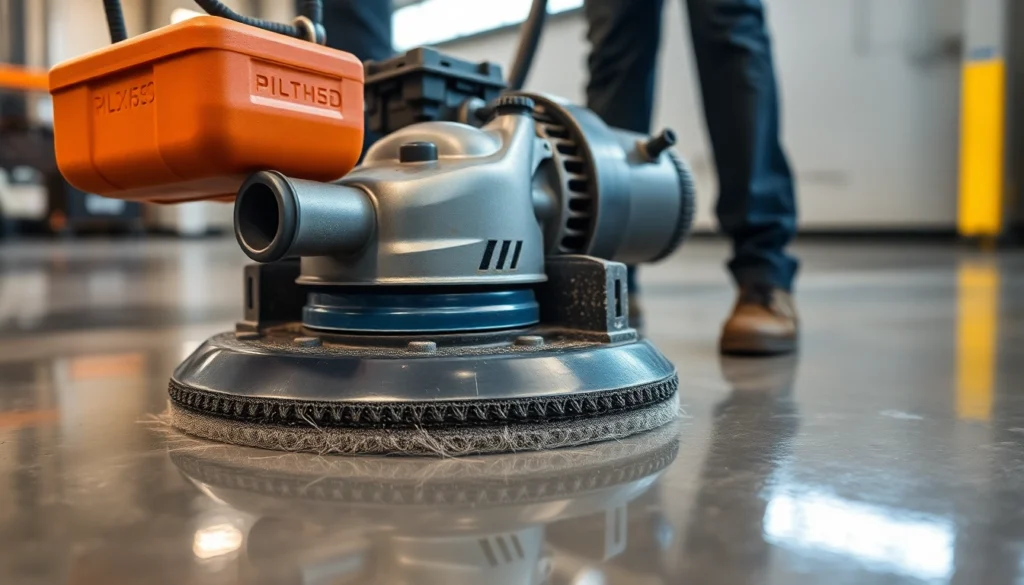 Skilled workers performing concrete grinding Birmingham with high-quality machinery for durable
