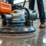 Skilled workers performing concrete grinding Birmingham with high-quality machinery for durable